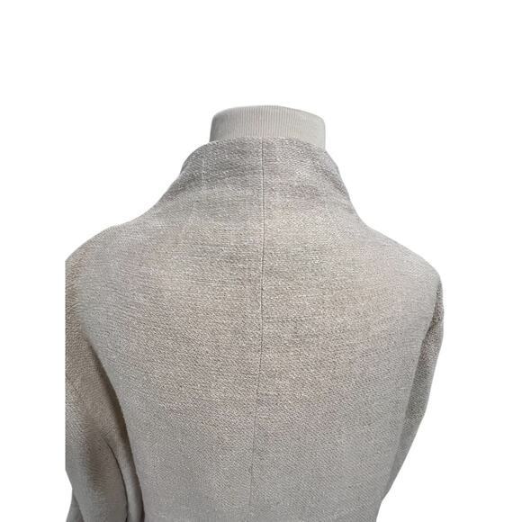Eileen Fisher Silk Linen Blend Ivory Jacket PL Lagenlook Career Open Cardigan - Picture 7 of 8